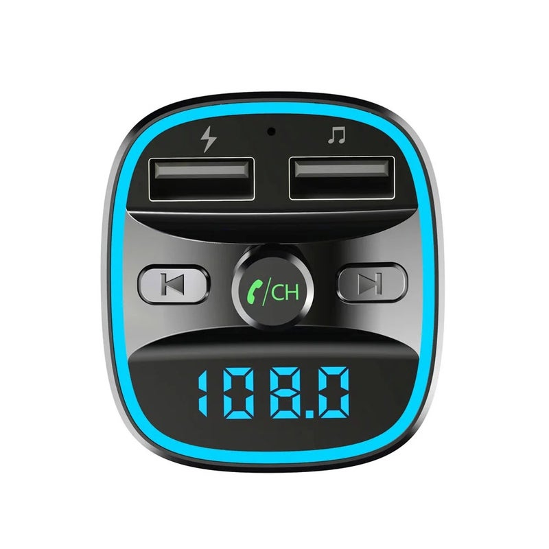 Bluejw شاحن سيارة مزدوج USB مع ناقل FM - محول بلوتوث ومشغل MP3 مع دعم بطاقة TF/قرص USB ومكالمات بدون استخدام اليدين - شاحن سيارات - Image 3